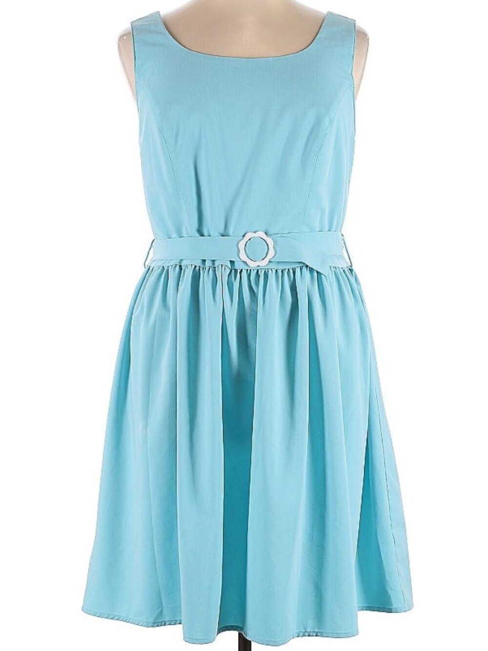 Rock Steady Baby Blue Dress with Buckle